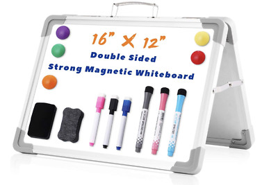Whiteboard trocken abwischbares Brett - 40x30 cm doppelseitig mit magnetischem Zubehör,