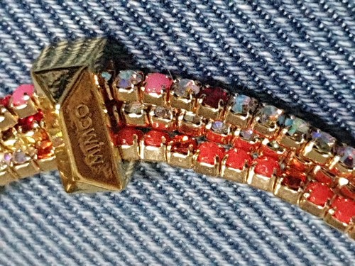 MIMCO Bracelet Stretch Strand Bead Shimmy Gold Claret Wrist New + MIMCO D/bag ❤ - Picture 3 of 8