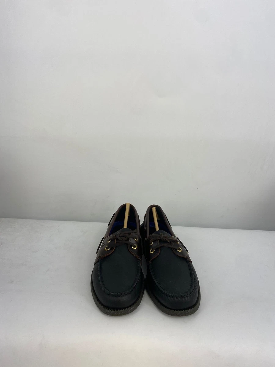 SPERRY MEN AUTHENTIC ORIGINAL LEATHER BOAT SHOE BLACK AMARETTO