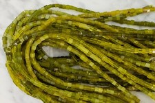Olive Jade Cube Bead Strand 4x4mm
