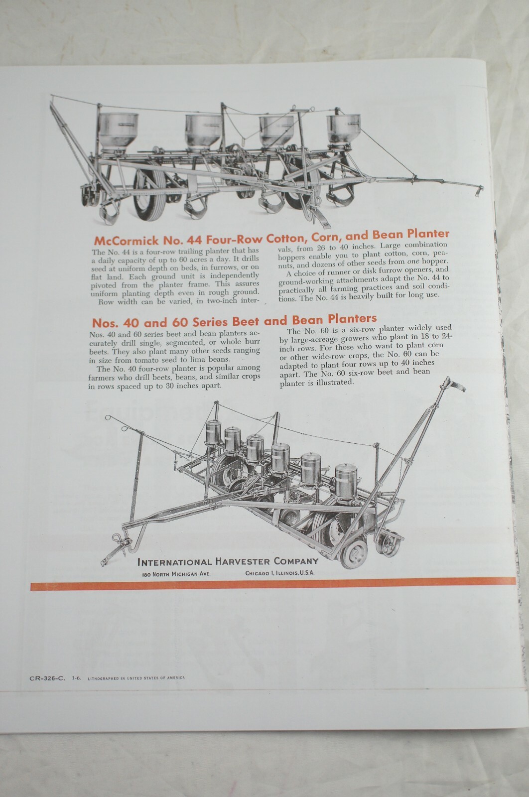 IH McCormick Corn Planters Brochure 