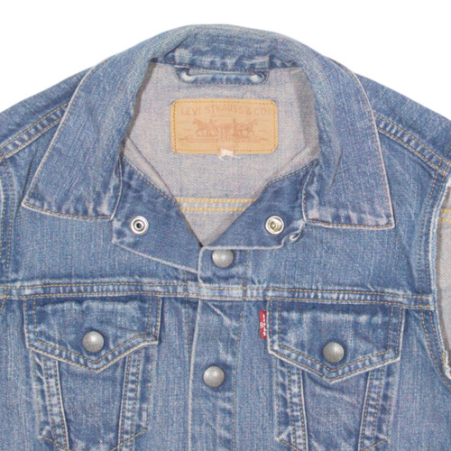 LEVI'S Girls Denim Waistcoat Blue S - Picture 2 of 6