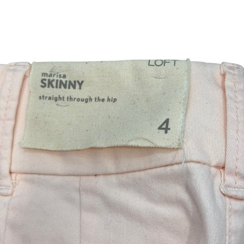 Pantalones al tobillo ajustados Loft para mujer Marisa talla 4 rosa claro mezcla de algodón nuevos - Imagen 2 de 10