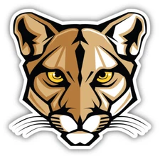 Cougar Panther Mascot Head Vinyl Sticker Decal