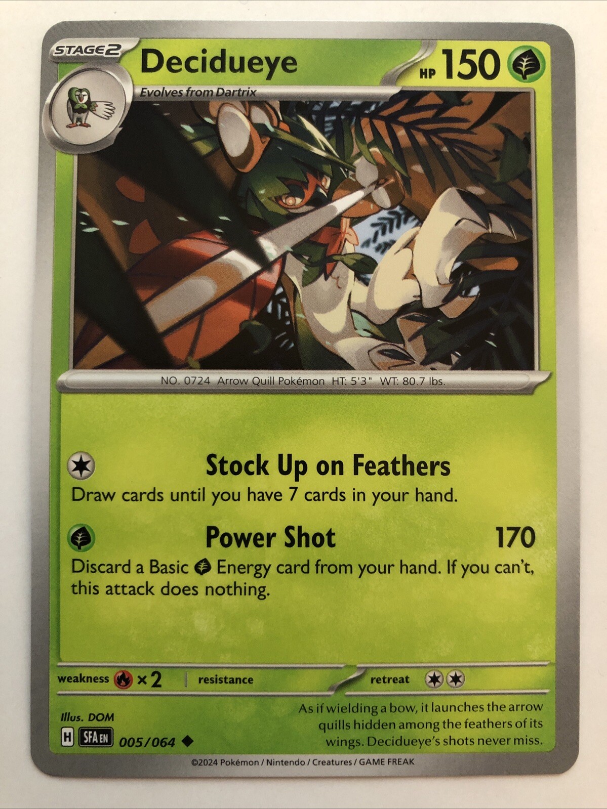 Pokémon TCG Shrouded Fable Decidueye 005/064 NM