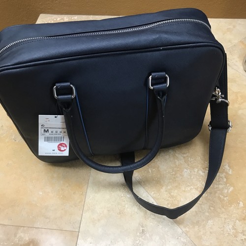 Maletín de cuero ZARA para hombre azul sintético epi nuevo con etiquetas con funda para computadora portátil fue de $99 - Imagen 5 de 17