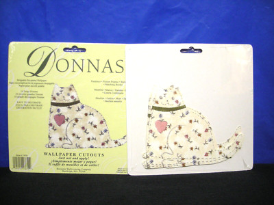 2 Donnna s Cat Wallpaper Cutouts Kitty Floral Cutouts FAT CAT Country Decor 32ct