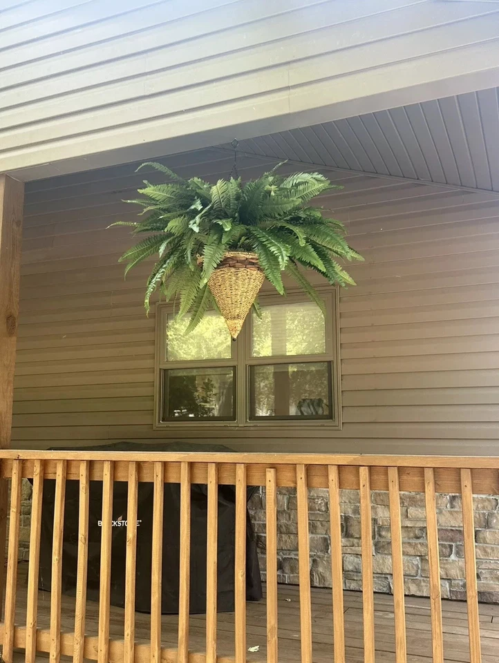 "Helecho gigante artificial de Boston de 40"" con canasta colgante de cono decoración del hogar". Venta al por menor $202 Foto 4 de 4