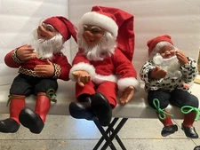 Vintage 13” Arne Hasle Jule Nisse Norwegian Gnome Christmas Elf Latex Lot Of 3