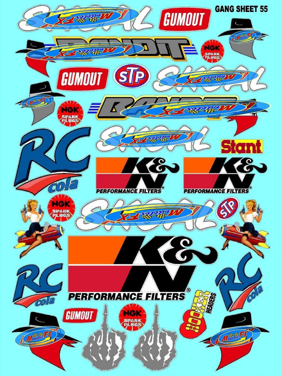 Foglio Adesivi Decorativi Per Modelli RC Scala 1/8-1/12 - Stile NASCAR E Non Solo! - Foto 3