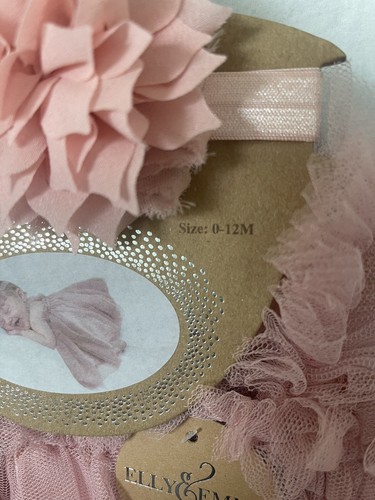 Elly & Emma Baby Girl NB-12m Pink Tulle Tutu Dress Floral Headband Outfit - Picture 3 of 5