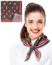 CBC Crown Jolly Santa Soft Feeling Christmas Theme Scarf  21" x 21"