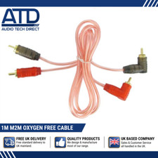 1m RCA Male Extension Audio Phono Cable Gold Plated 90 Degree Right Angle OFC X1