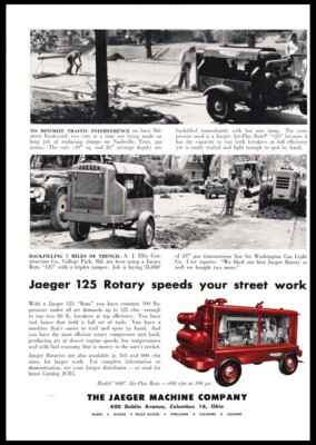 1956 Jaeger Machine Co-125 Rotary Air Compressor-Columbus OH VTG trade print ad