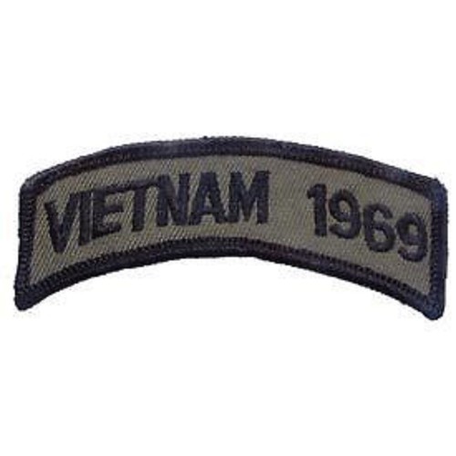 VIETNAM 1969 OD SUBDUED SHOULDER ROCKER TAB EMBROIDERED MILITARY PATCH ...