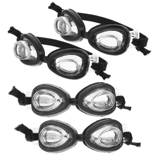 4pcs Doll Dress Up Eyeglasses Doll Swimming Goggles Doll Costume Accessories
