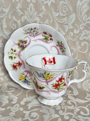 Vintage Royal Albert Canada Our Emblems Dear Provincial Flowers Tea Cup Saucer