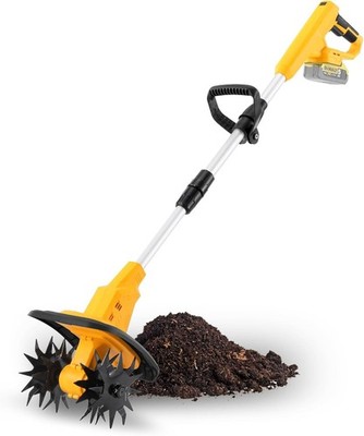 Cordless Tiller Cultivator for Dewalt 20V Battery: Tiller for Gardening 360RPM