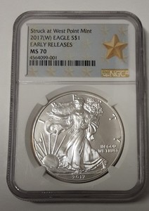 2017 W American Silver Eagle NGC MS70 Early Releases Grade MS70 West Point HC10