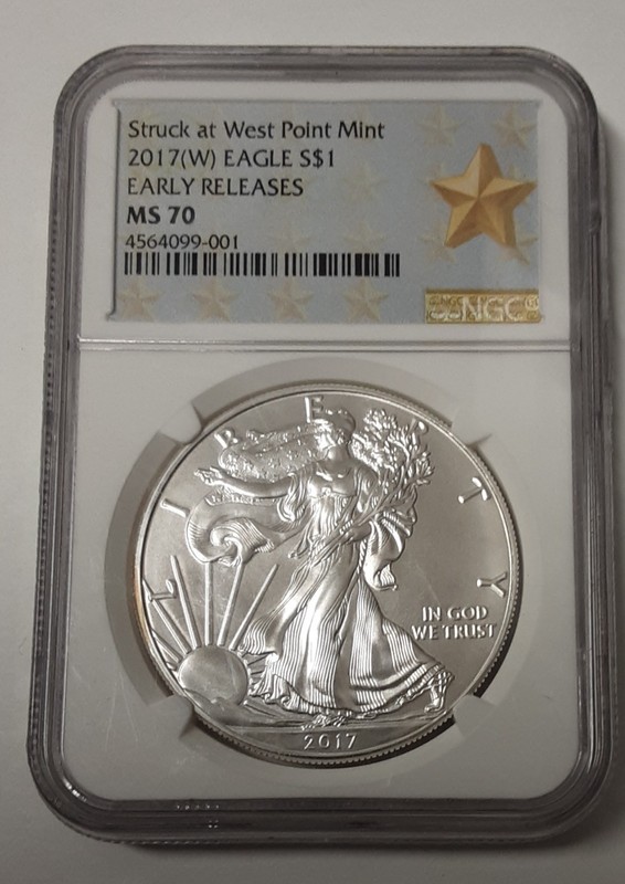 2017 W American Silver Eagle NGC MS70 Early Releases Grade MS70 West Point HC10
