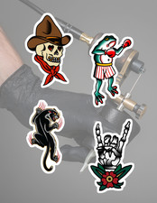 Traditional Tattoo4pc Sticker Pack