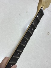 DIY Gloss Flame Full scalloped 22 frets Guitar Neck parts 25.5inch Rosewood