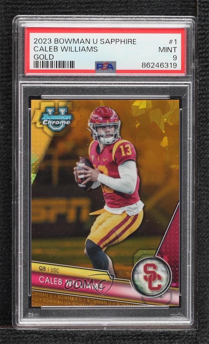 2023 Bowman U Chrome Sapphire Edition Gold 43/50 Caleb Williams PSA 9 MINT 00em