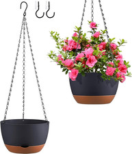 Set of 2-10 Inch Hanging Planters for Indoor Outdoor Plants