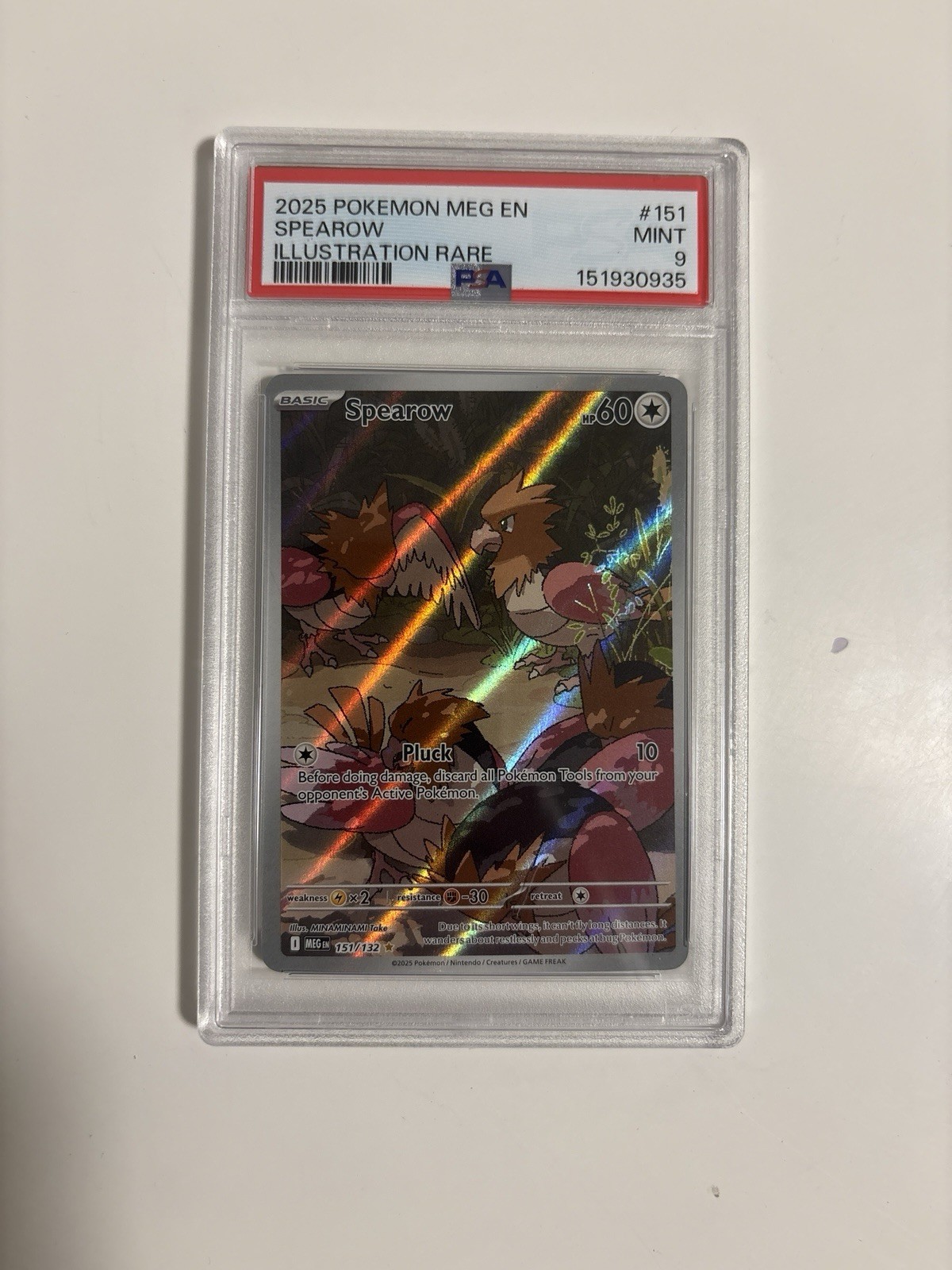 2025 POKEMON MEG EN-MEGA EVOLUTION ILLUSTRATION RARE #151 SPEAROW PSA 9