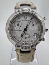 Bulova ACCUTRON Genuine Diamond Bezel Hour Marks Chronograph Women s Watch