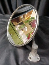 vintage industrial Art Deco steel metal wall mirror bathroom shaving  G Unica