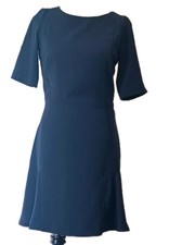 Zara Navy Blue Short Sleeve Career Wear Dress Women's Medium Office Business