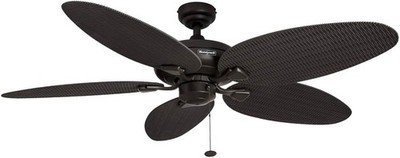 Tropical 52-Inch Ceiling Fan with Oil Rubbed Bronze Finish & Pull Chain Control