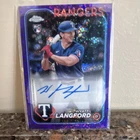 Topps 2024 Topps Chrome Wyatt Langford Rookie Autographs Auto Rangers RA-WL