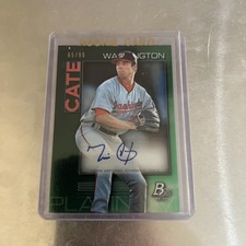 2020 Bowman Platinum #TOP-51 Tim Cate RC Autograph Green SP #/99 - Nationals