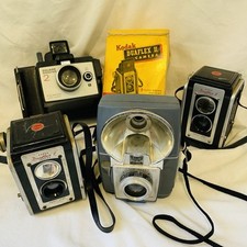 Lot of 4 Vintage Cameras   Kodak Duaflex II, Brownie Flash 20, Polaroid Square 2