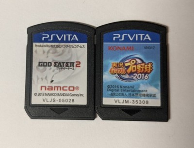 PS Vita Japanese Lot of 2 - God Eater 2 & Jikkyou Baseball 2016 - EAcx75