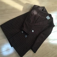 USED YOHJI YAMAMOTO WOOL GABA DOUBLE CHESTER COAT ACCEPTABLE