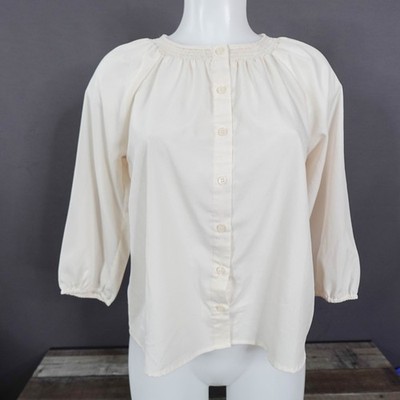 XXi Womens Top Small Off-White Career Sheer Minimalist Neutral Capsule