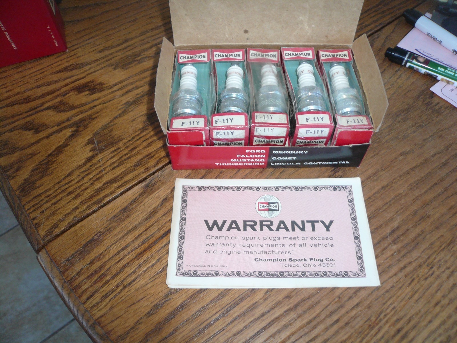 NOS Champion Spark Plug F11Y Chanmpion Ford Mercury Cougar Mustang Galaxie