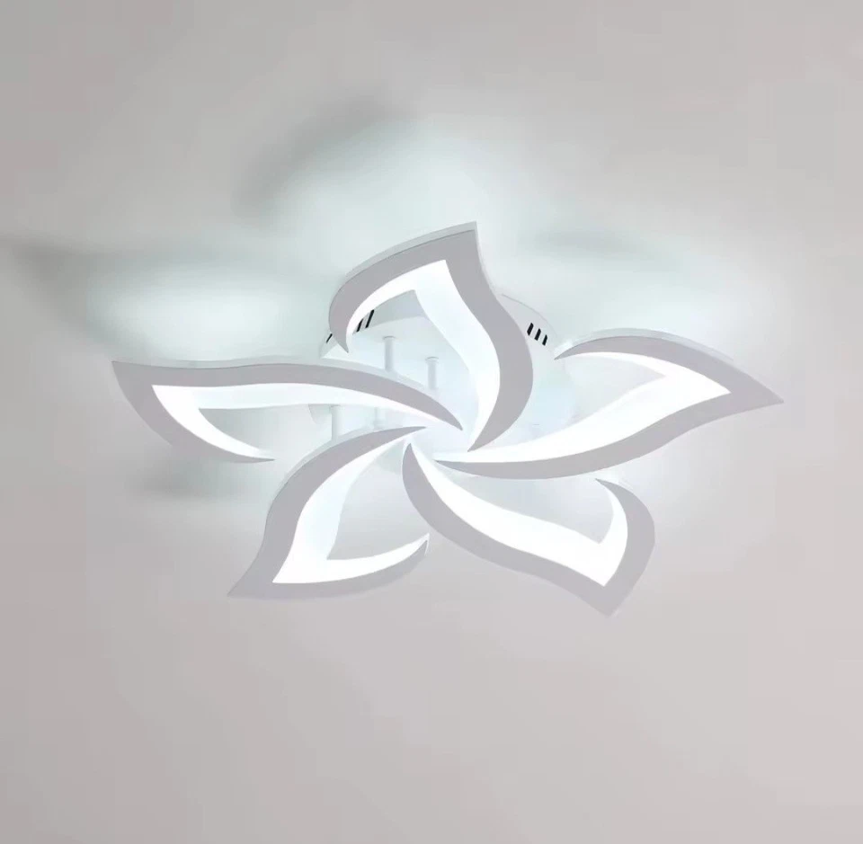 Plafoniera LED 60W Moderno Luce Bianca Fredda Lampadario Fiore Soggiorno Camera  - Image 3 of 4