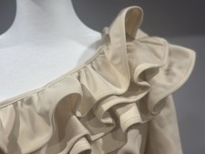$2490 Valentino cream one shoulder dress/tunic with ruffles 