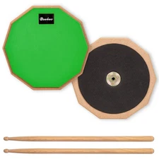 Silent Drum Practice Pad 8 Inches, Silent Practice Drum Pad 2-Sided With Drum...