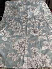 Fabric Shower Curtain NWOT - Light Teal With White/Grey Floral Print 70 x 72