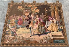 Vintage French Tapestry Stunning Pictorial Wall Decor Tapestry 4x5 ft Free Ship