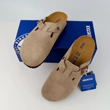 Birkenstock Boston Soft Footbed Suede Leather Clogs Taupe Comfort Shoes 37-45