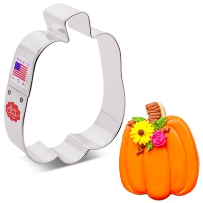 Ann Clark Tall Pumpkin Cookie Cutter, Large 4  Made 2.82'' x 1'' x 4'', Silver 