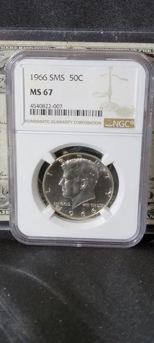 1966 SMS Silver Kennedy Half Dollar NGC MS67 Special Mint Set Gem 50C
