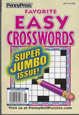 Penny Press Penny's  Favorite Crosswords  Digest Size July 2026: Jumbo Size