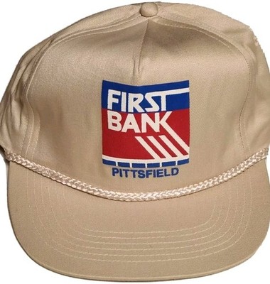 First Bank PITTSFIELD, IL Hat Cap Embroidered Vintage Adult Adjustable Snapback 